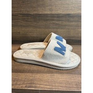 NWB MK Michael Kors Janis Slide Sandals Denim 7M Slip On Flats